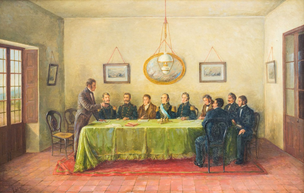 Rafael Domingo Del Villar - “Obra que evoca la firma del Acuerdo de San Nicolás, el 31 de mayo de 1852”.