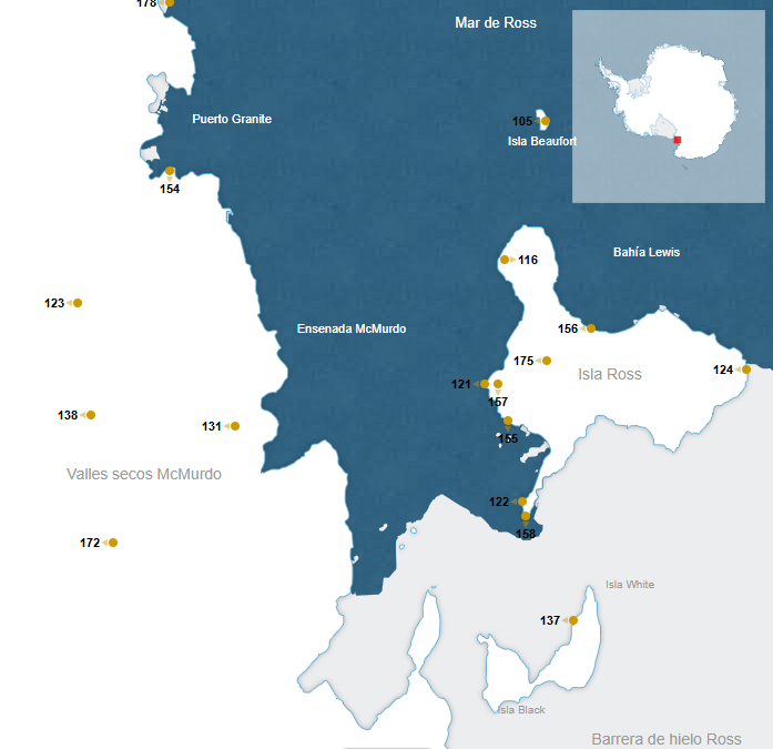 ZAEP Región del Mar de Ross [Mapa: Secretaría del Tratado Antártico]