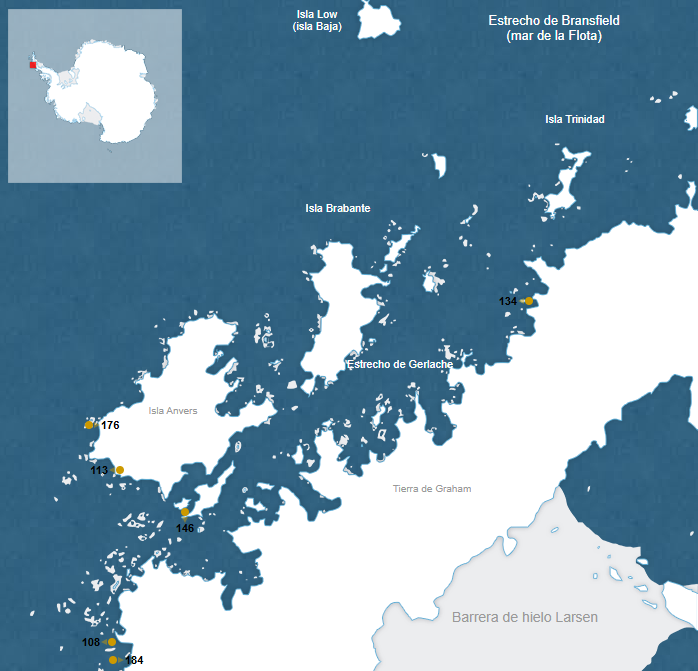 ZAEP Península Antártica, Costa Noroeste [Mapa: Secretaría del Tratado Antártico]